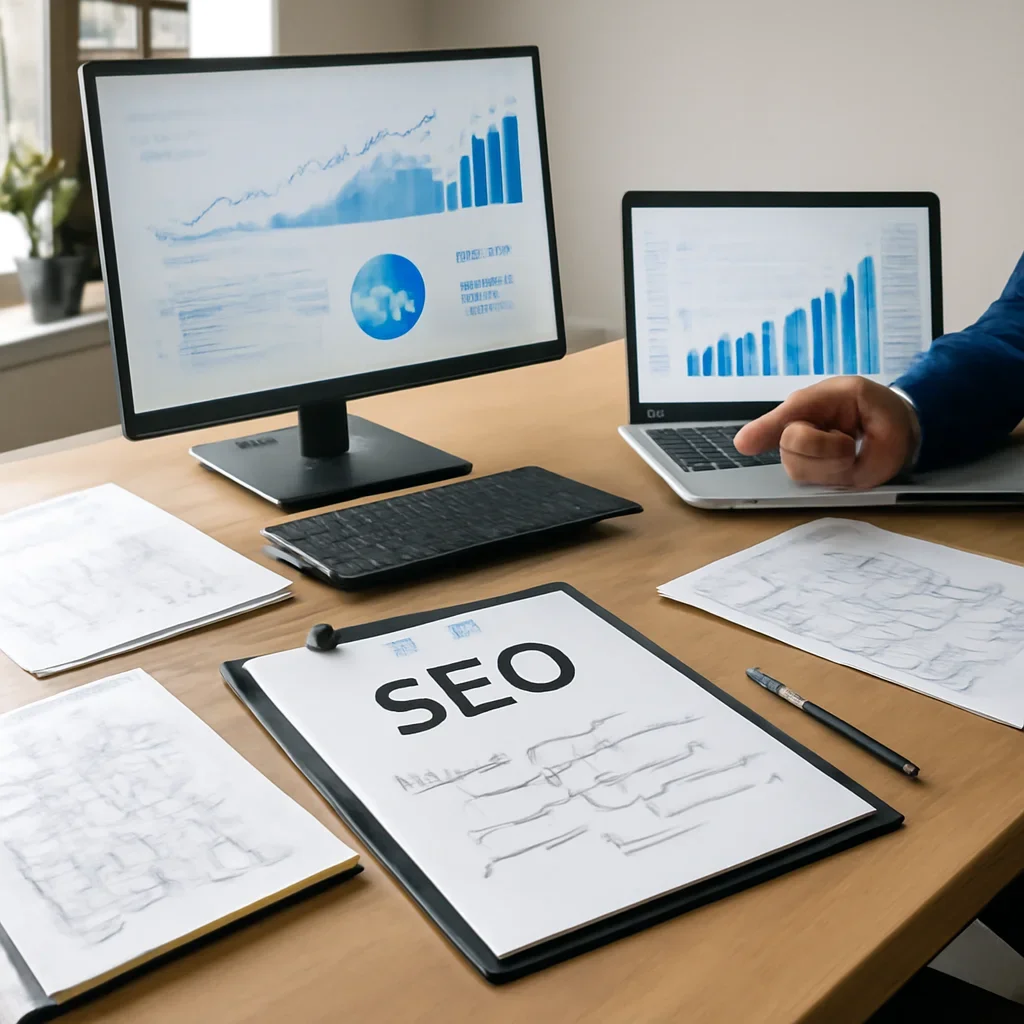 SEO in Colorado planning materials and performance review workspace