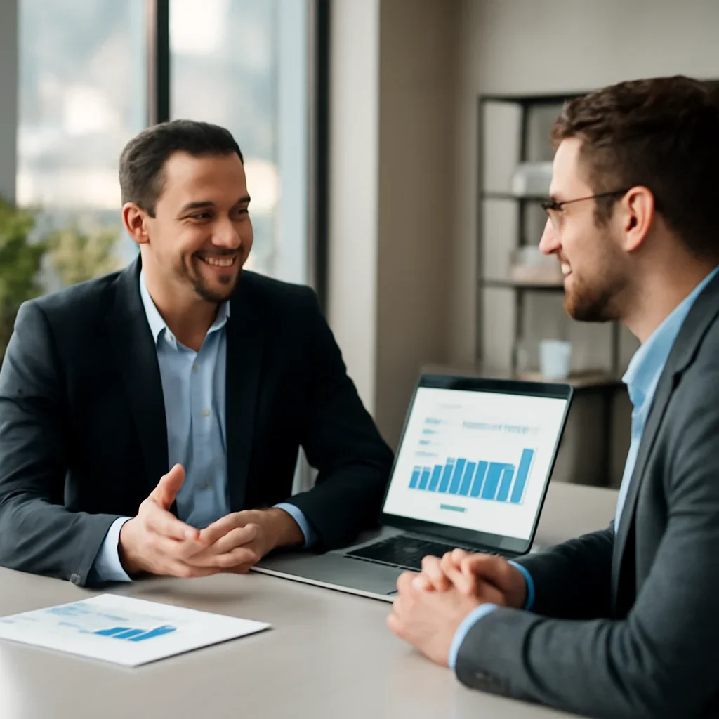 Business owner discussing Digital Marketing in Colorado Springs, CO growth goals with a consultant