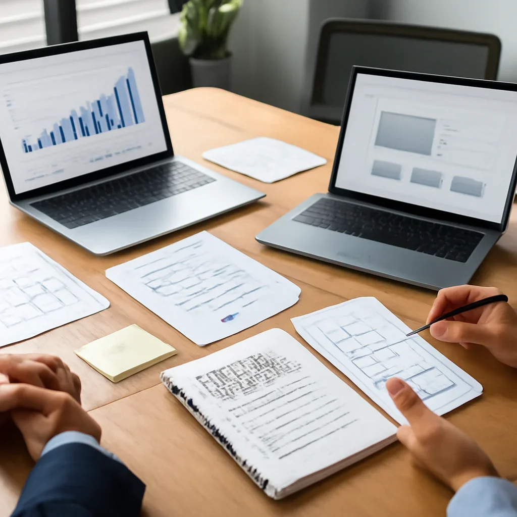 Digital Marketing in Columbus, OH planning materials and performance review workspace