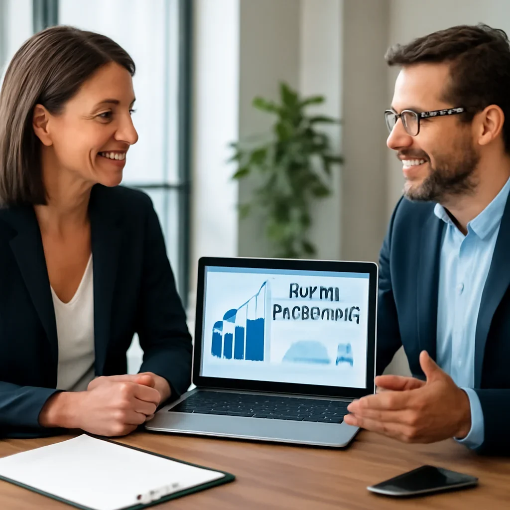 Business owner discussing Digital Marketing in Connecticut growth goals with a consultant