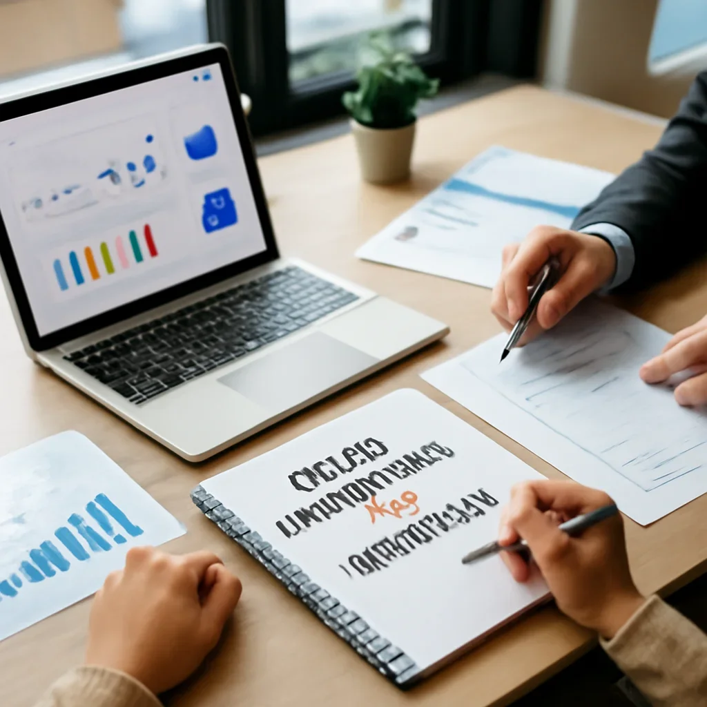 Digital Marketing in Connecticut planning materials and performance review workspace