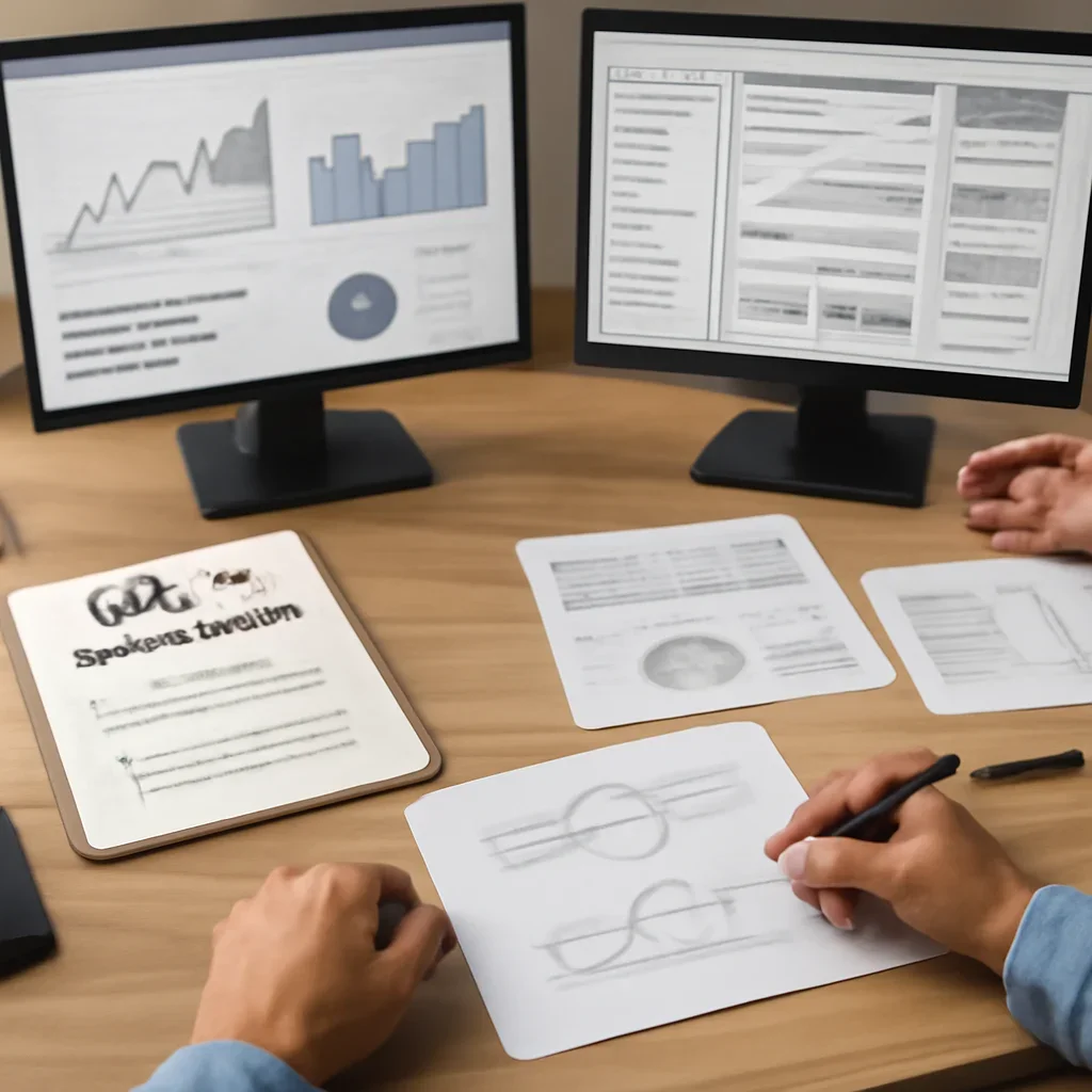 SEO in Connecticut planning materials and performance review workspace