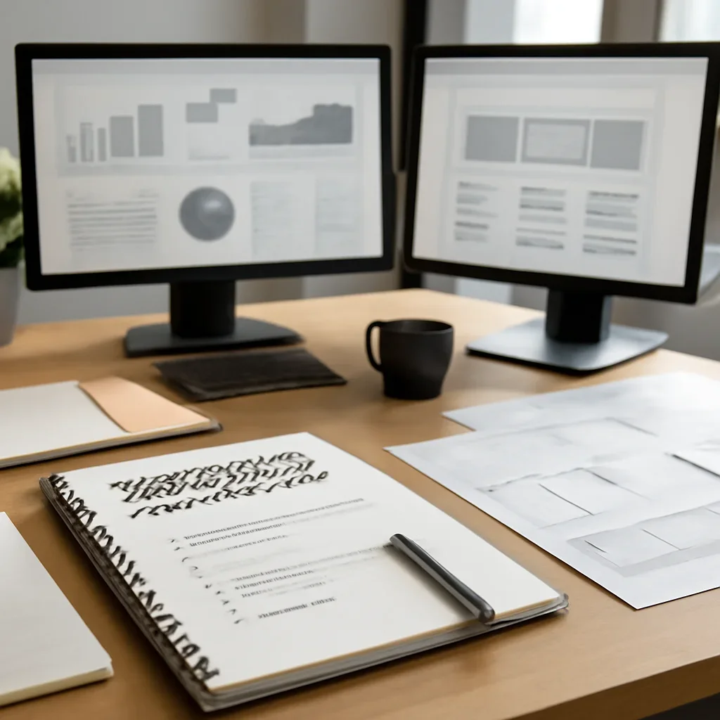 Branding in Denver, CO planning materials and performance review workspace