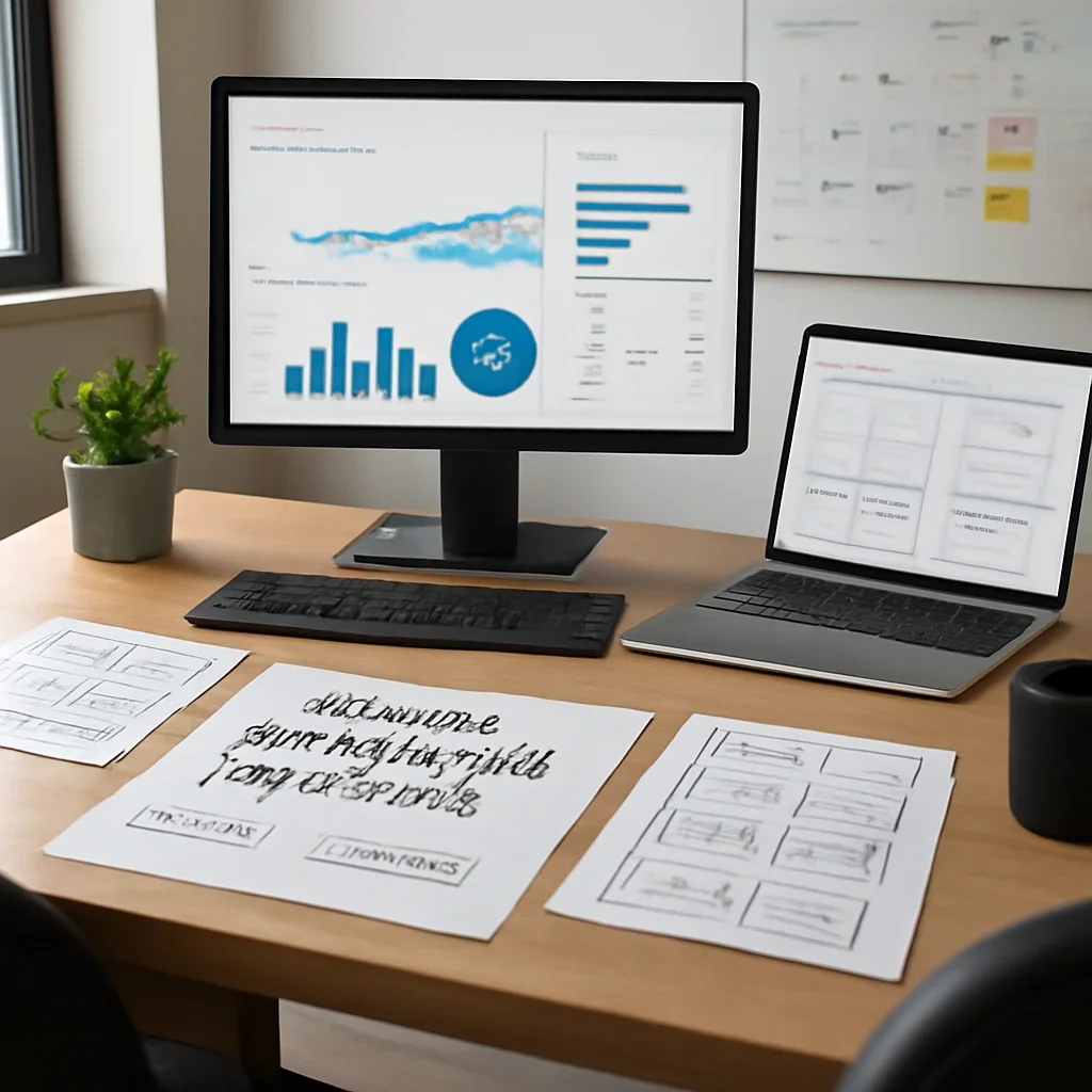 Digital Marketing in Detroit, MI planning materials and performance review workspace