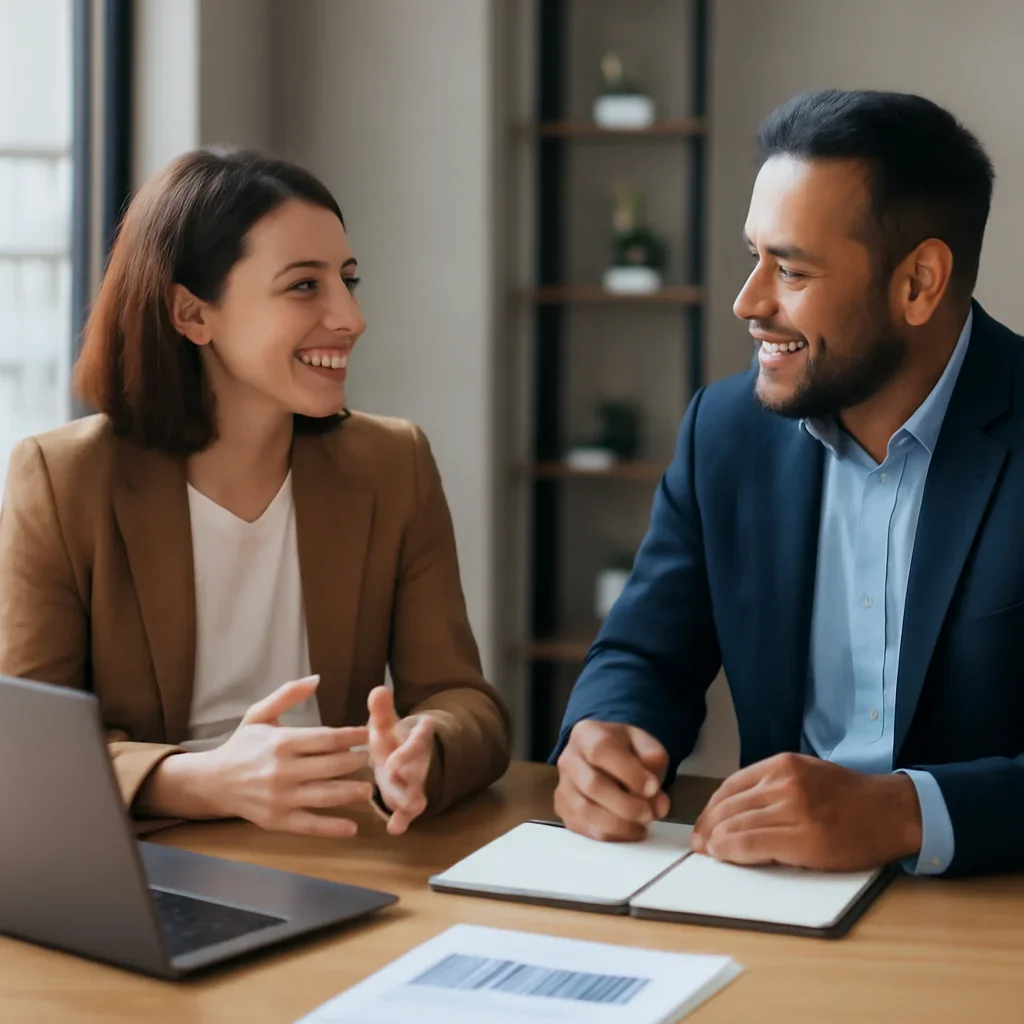 Business owner discussing Branding in El Paso, TX growth goals with a consultant