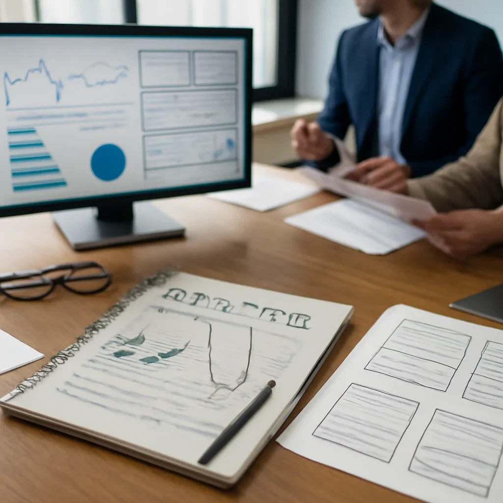 SEO in Florida planning materials and performance review workspace