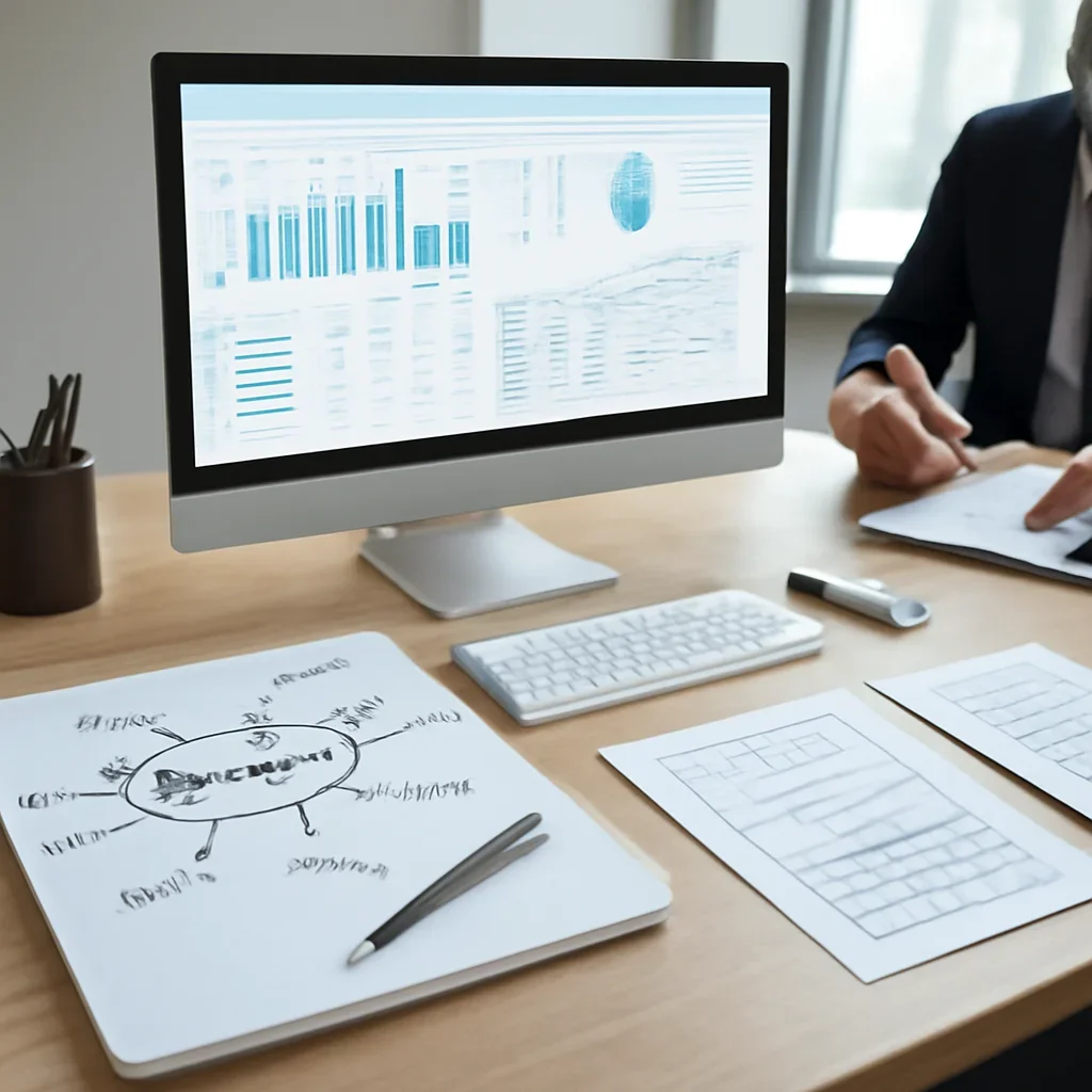 Branding in Fort Worth, TX planning materials and performance review workspace