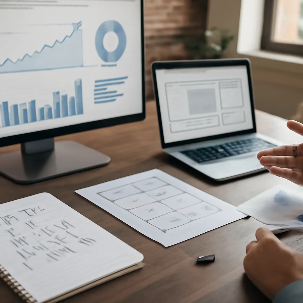 SEO in Fort Worth, TX planning materials and performance review workspace