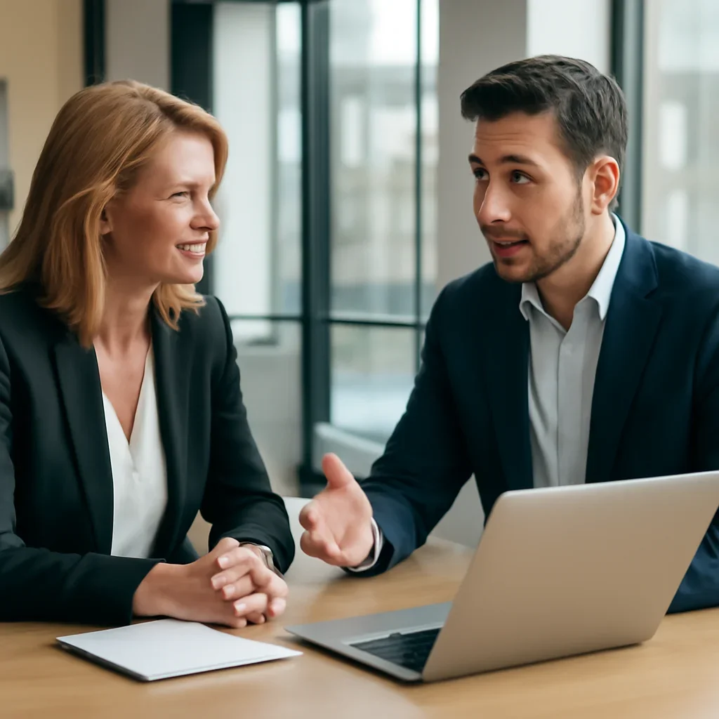 Business owner discussing Web Design in Fort Worth, TX growth goals with a consultant