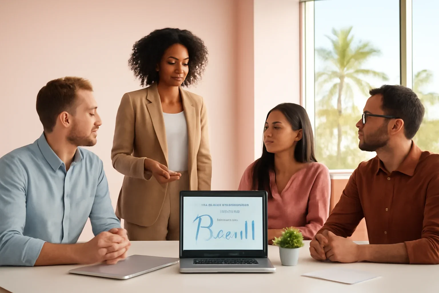 SEO in Hawaii strategy meeting with a modern digital marketing team
