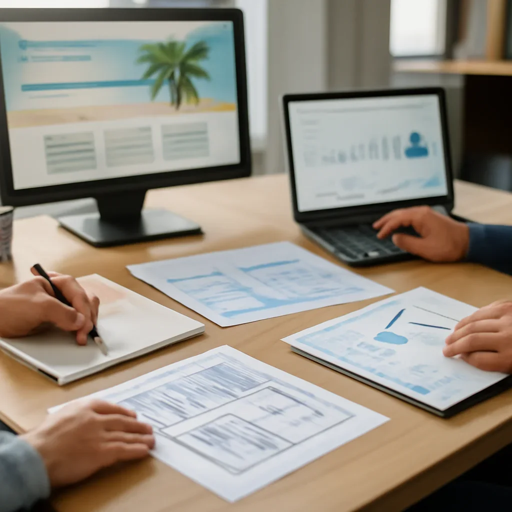 Web Design in Hawaii planning materials and performance review workspace