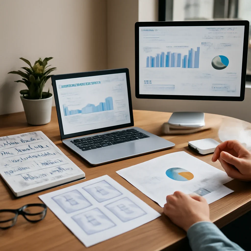 Digital Marketing in Houston, TX planning materials and performance review workspace