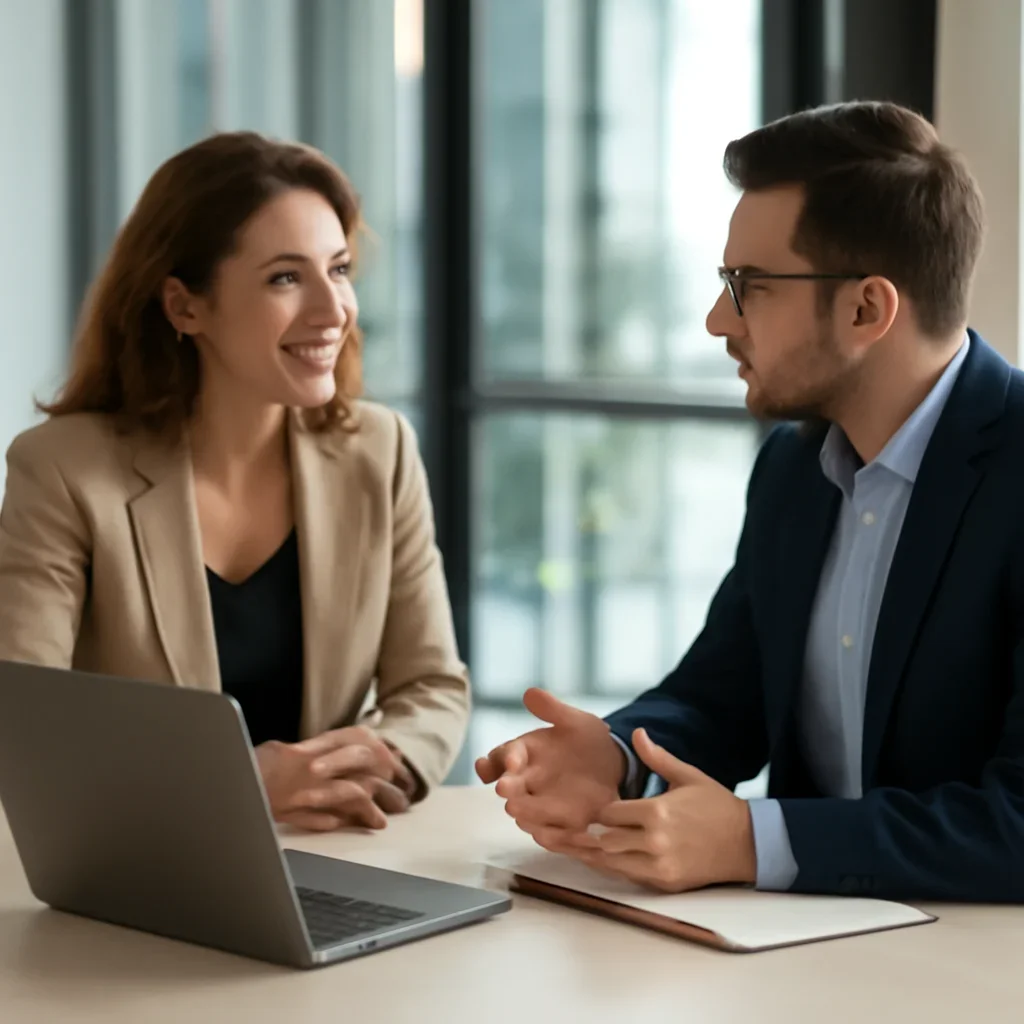 Business owner discussing Branding in Idaho growth goals with a consultant