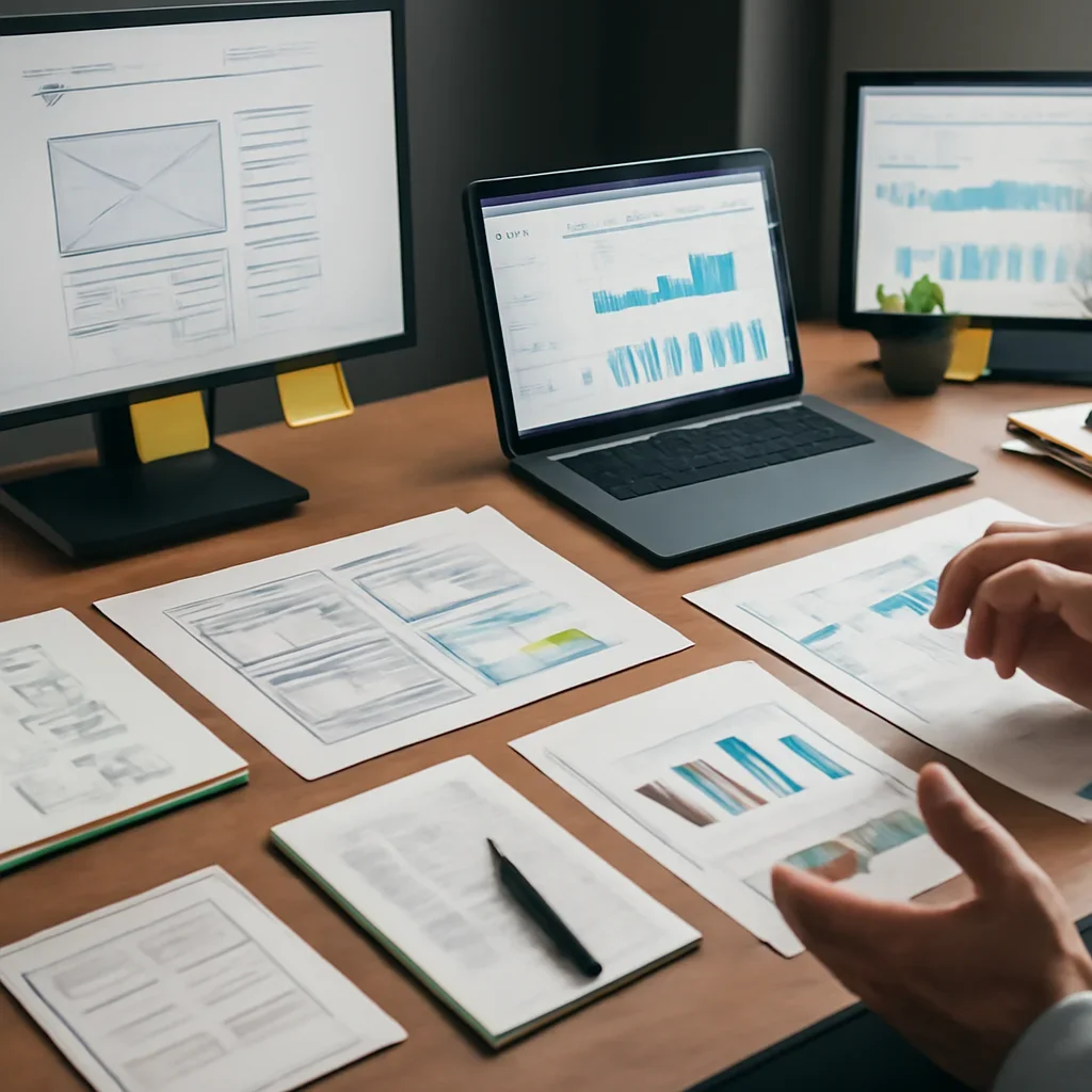 Web Design in Idaho planning materials and performance review workspace