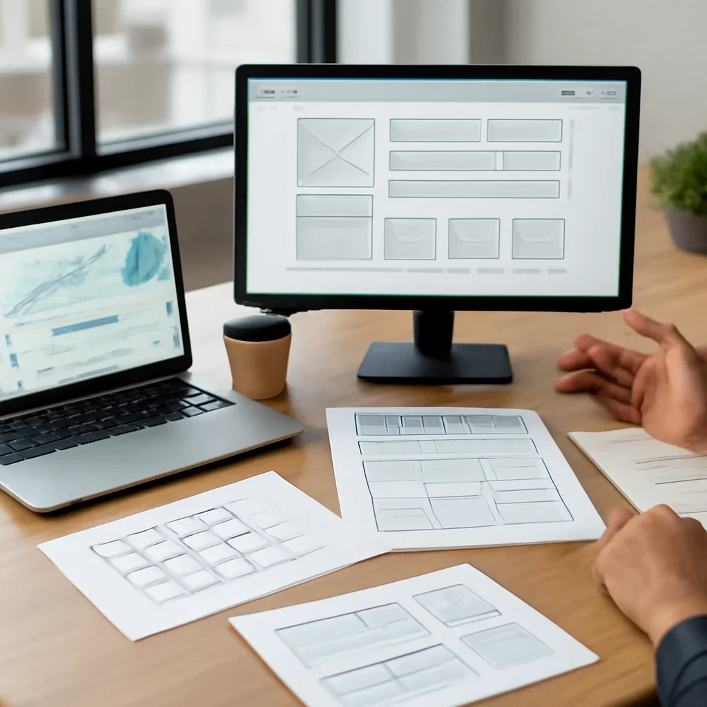 Web Design in Illinois planning materials and performance review workspace