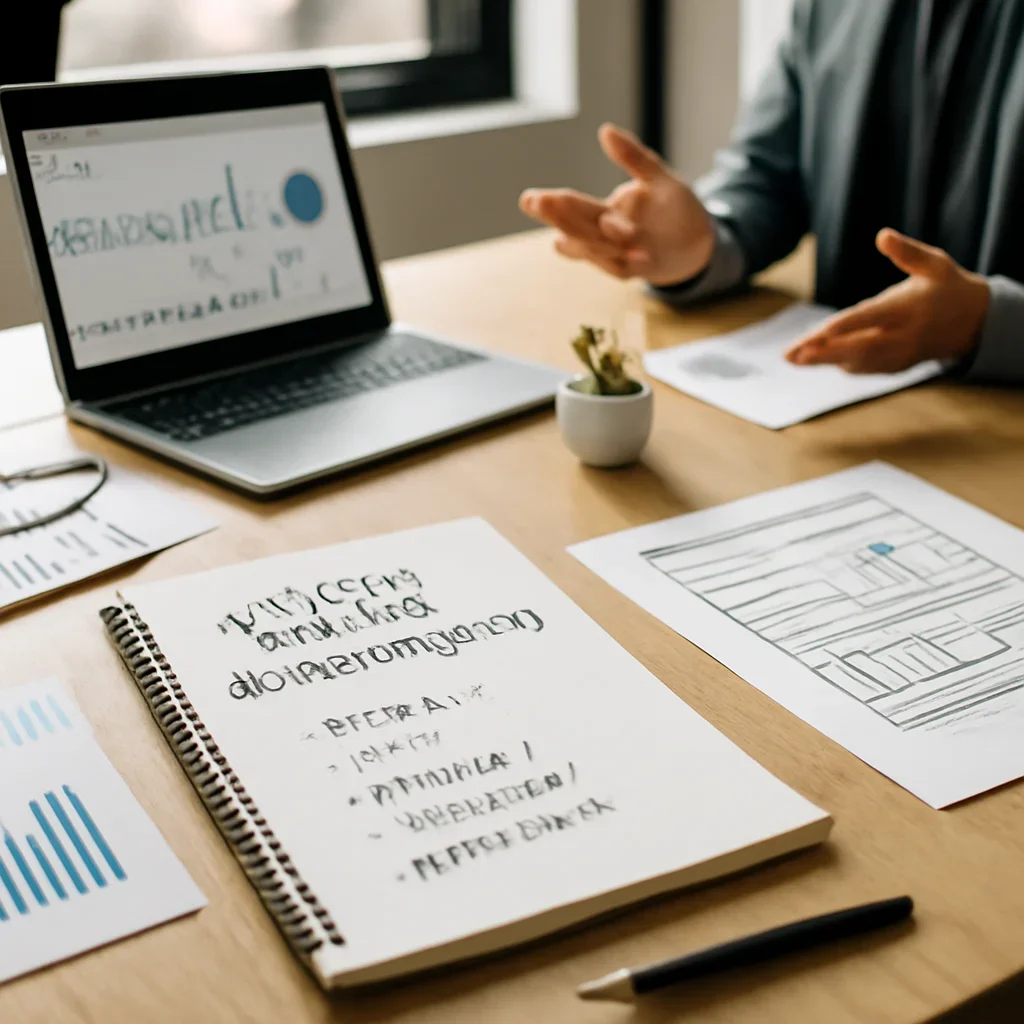 Digital Marketing in Indianapolis, IN planning materials and performance review workspace