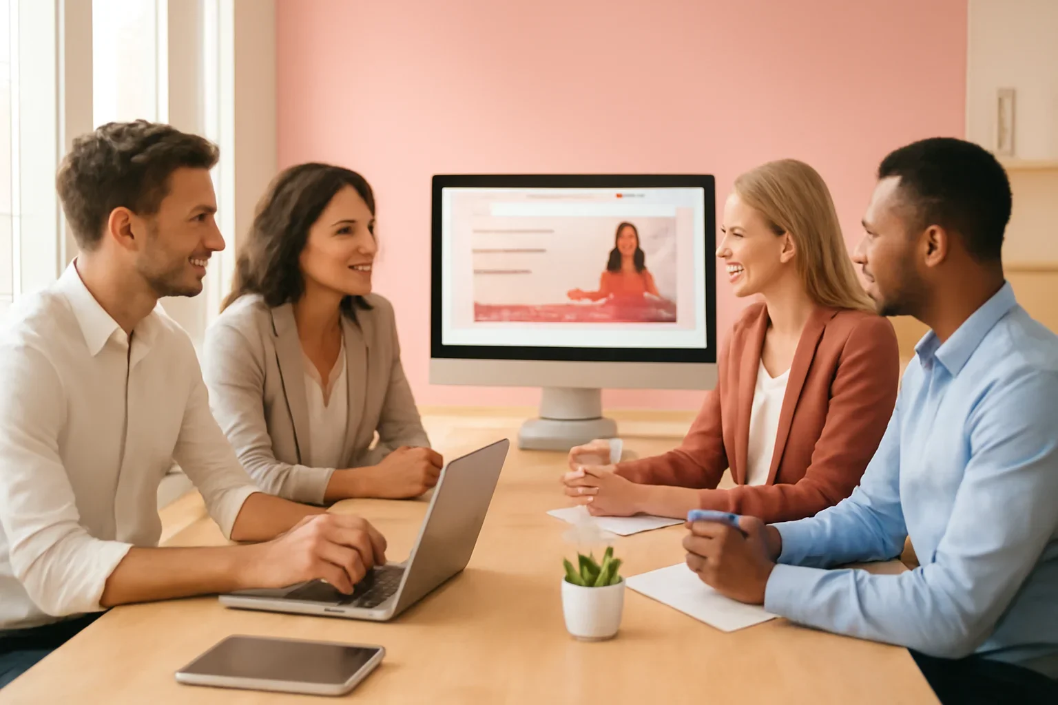 Web Design in Iowa strategy meeting with a modern digital marketing team