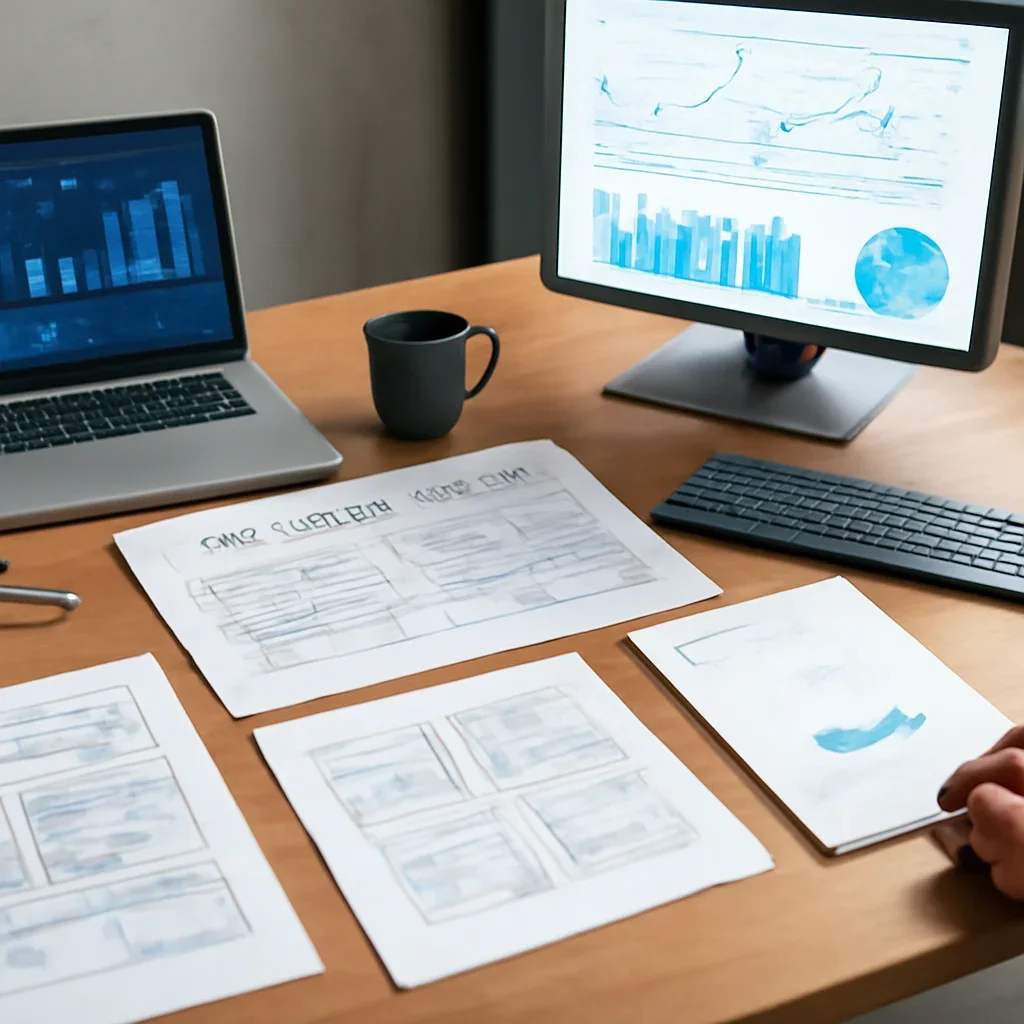 Web Design in Iowa planning materials and performance review workspace