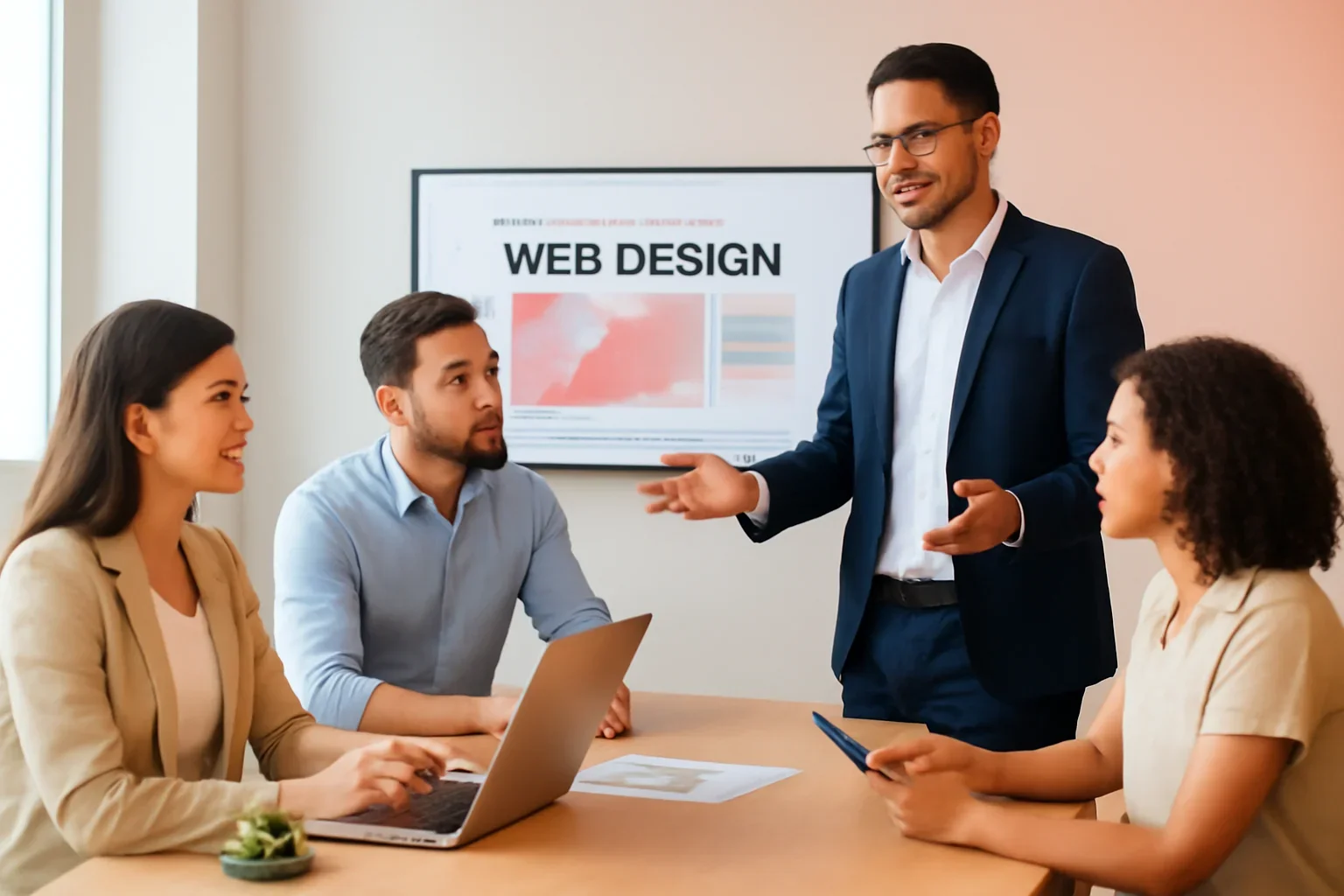 Web Design in Los Angeles, CA strategy meeting with a modern digital marketing team