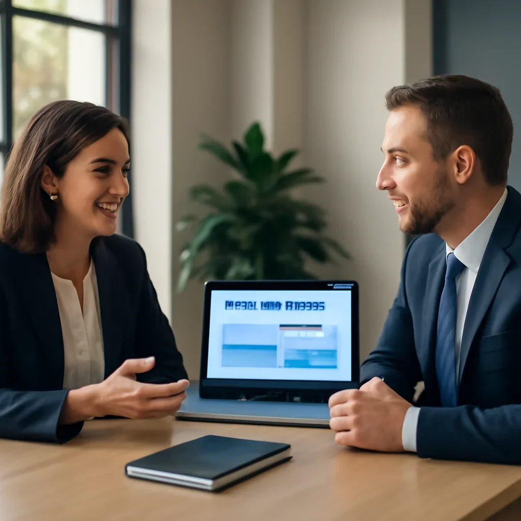 Business owner discussing Web Design in Louisiana growth goals with a consultant