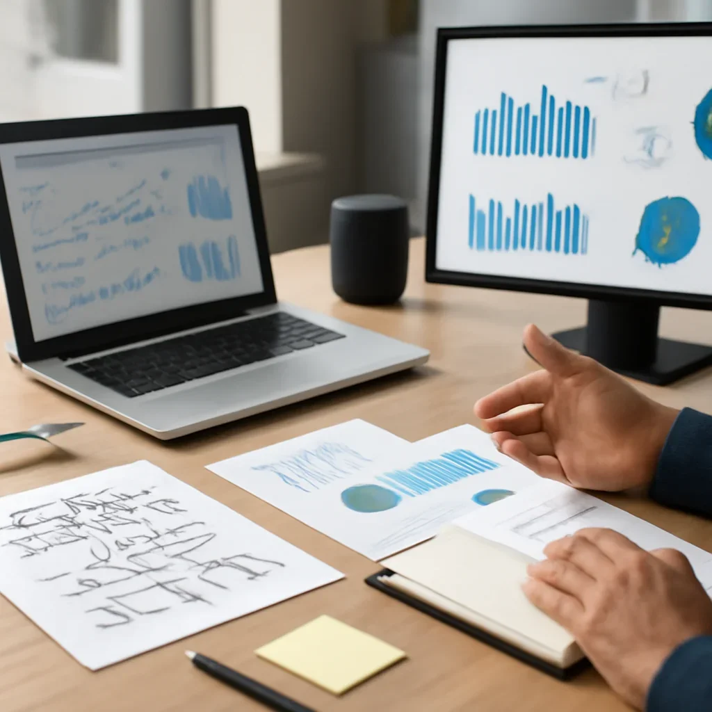 Digital Marketing in Maine planning materials and performance review workspace