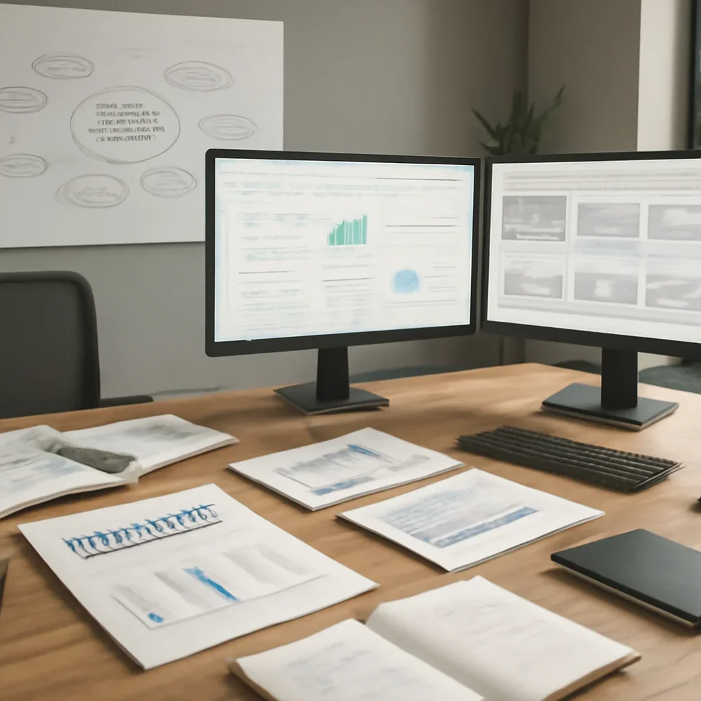 Branding in Michigan planning materials and performance review workspace