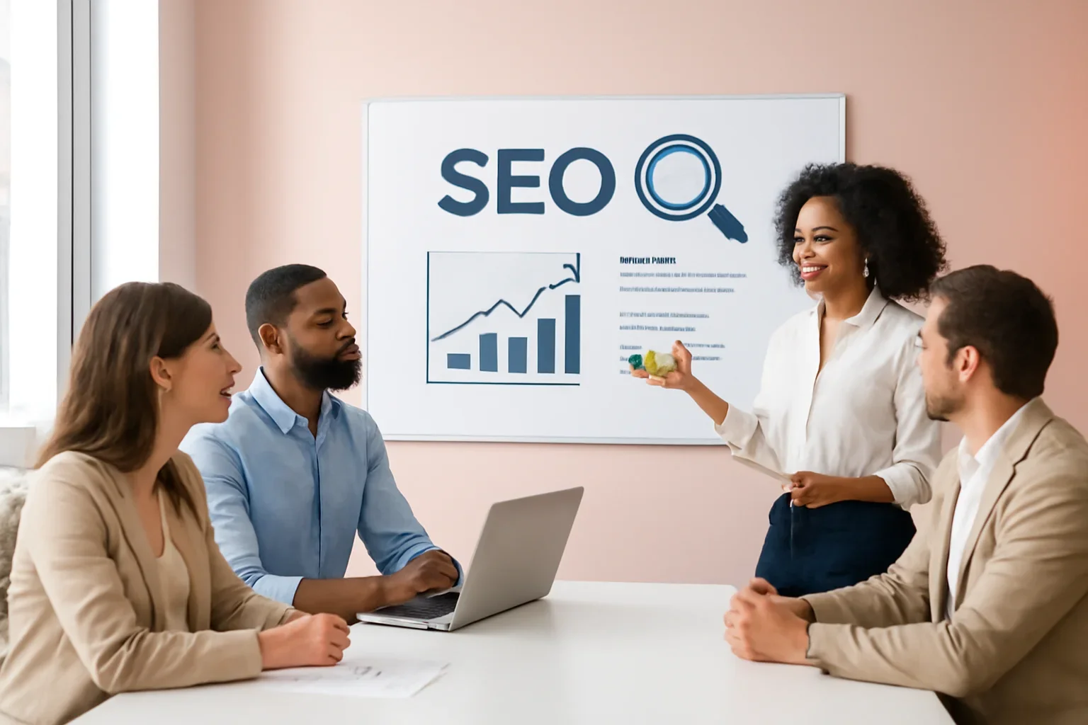 SEO in Michigan strategy meeting with a modern digital marketing team