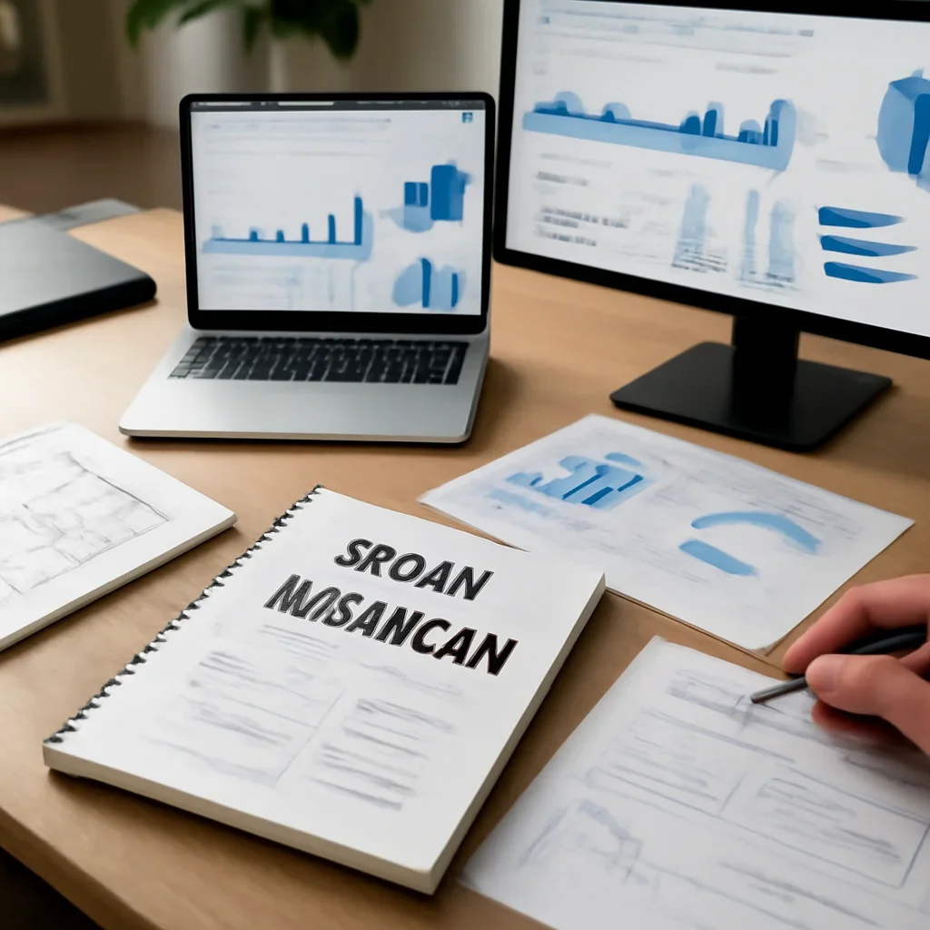 SEO in Michigan planning materials and performance review workspace