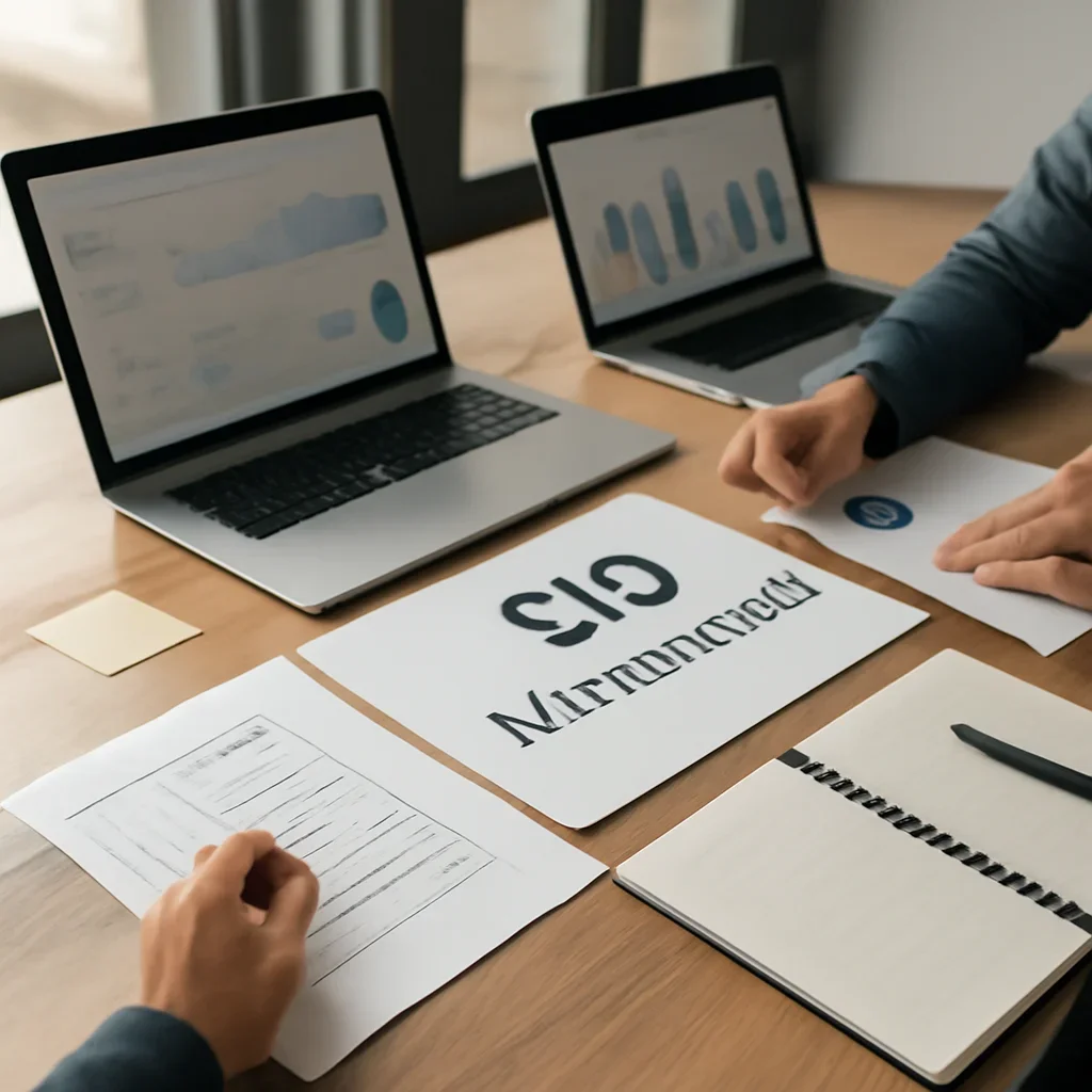 SEO in Milwaukee, WI planning materials and performance review workspace