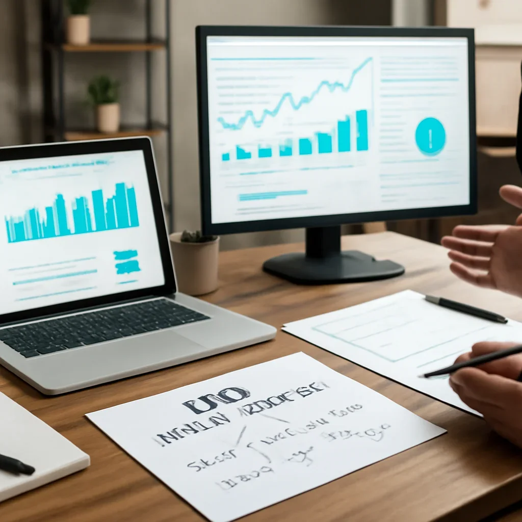SEO in Minneapolis, MN planning materials and performance review workspace