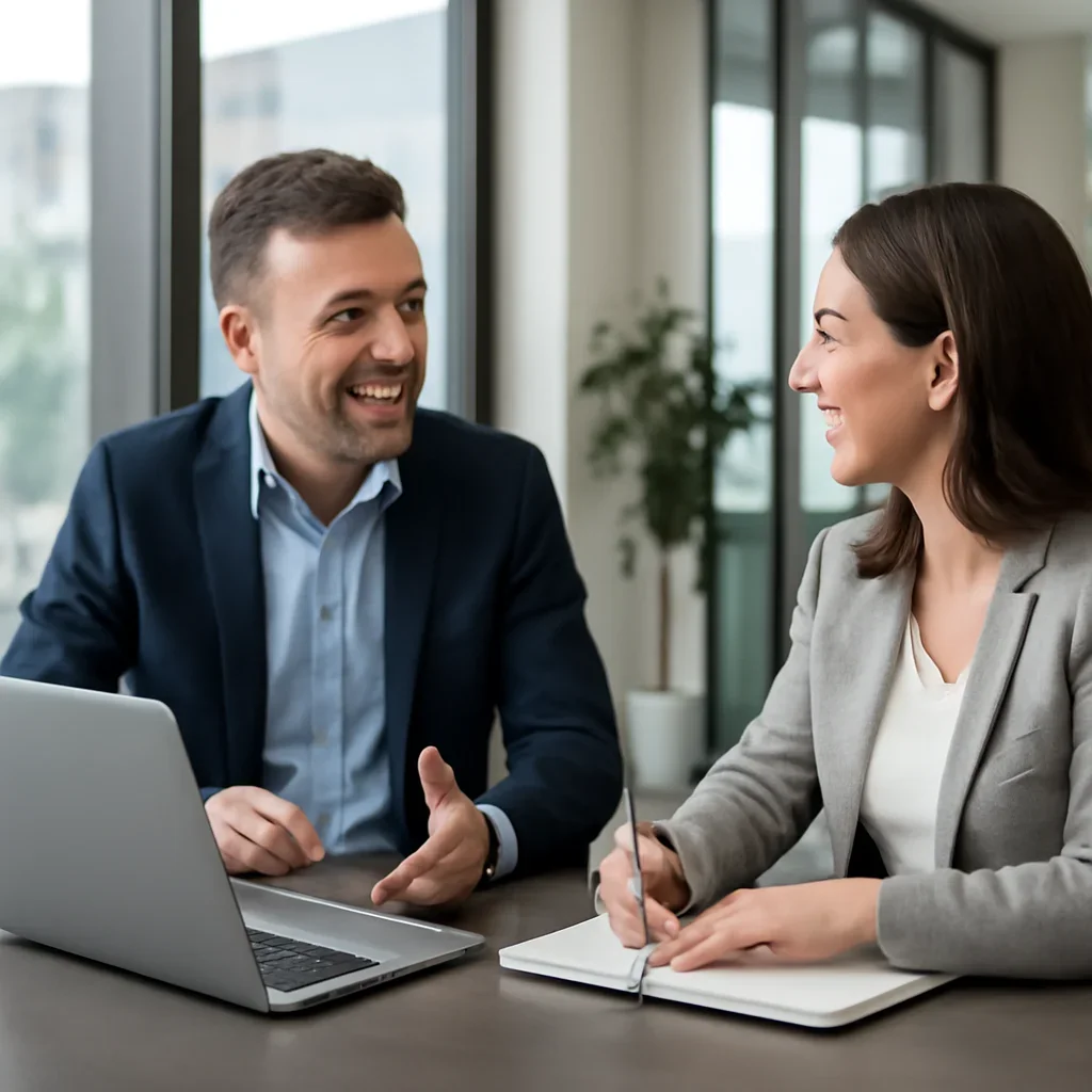 Business owner discussing Branding in Minnesota growth goals with a consultant