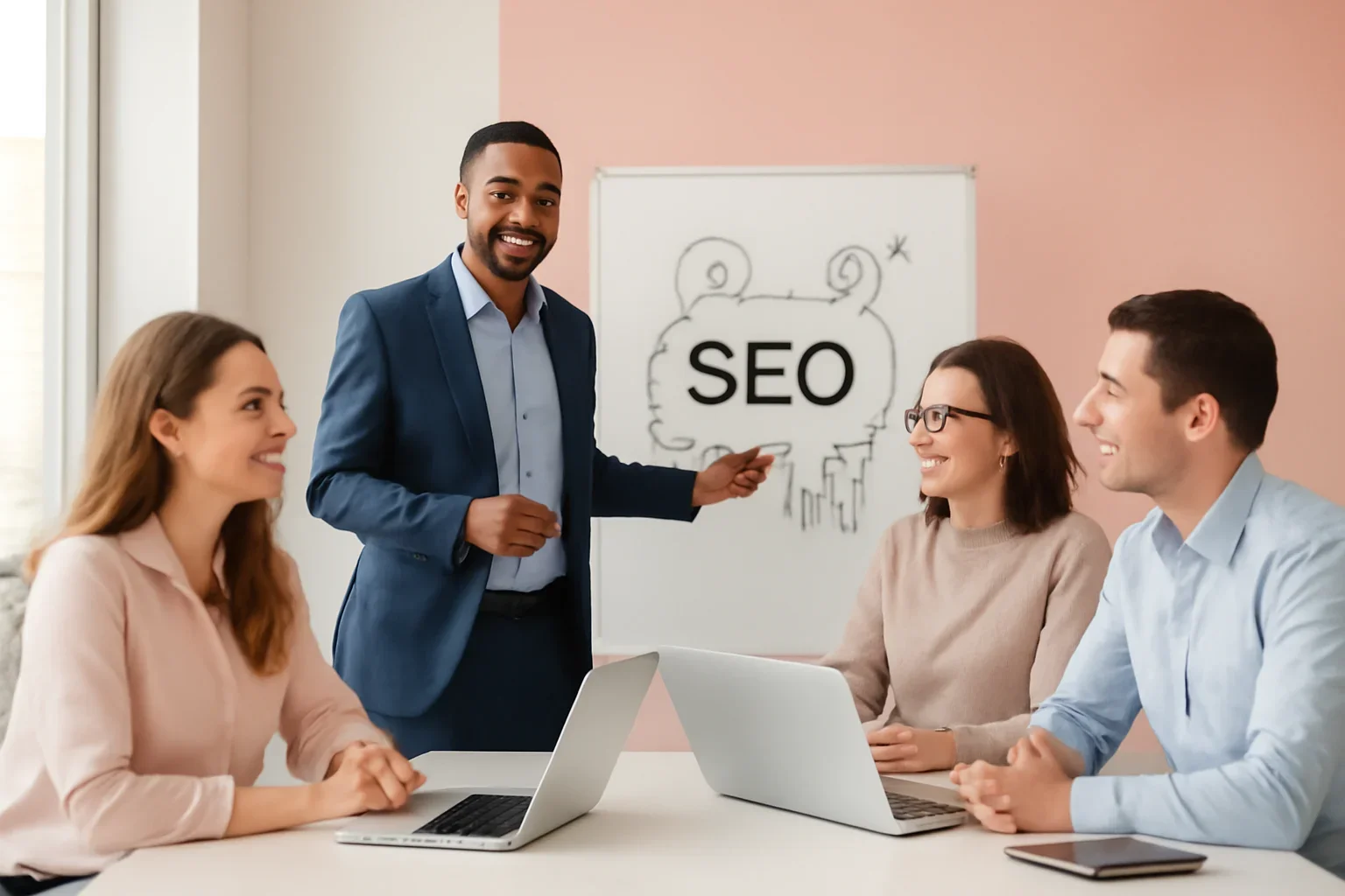 SEO in Minnesota strategy meeting with a modern digital marketing team