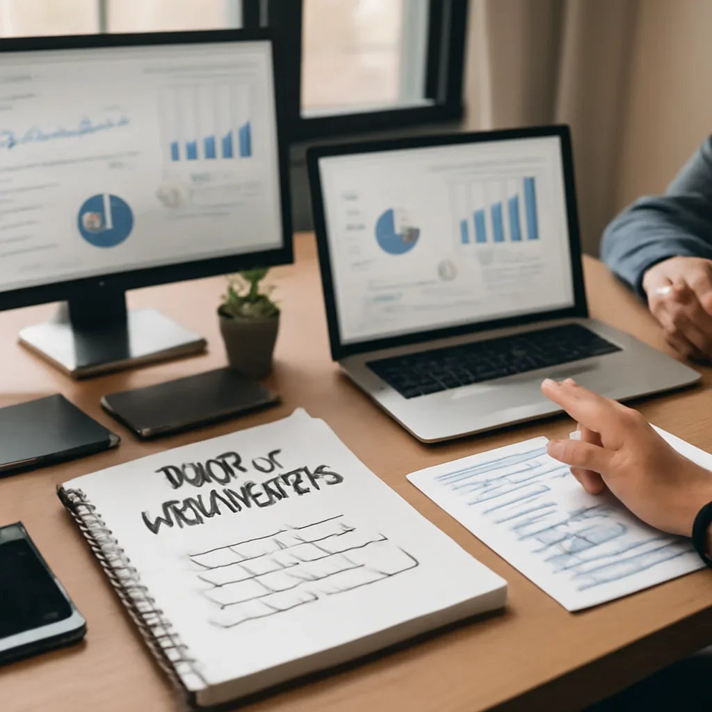 SEO in Minnesota planning materials and performance review workspace
