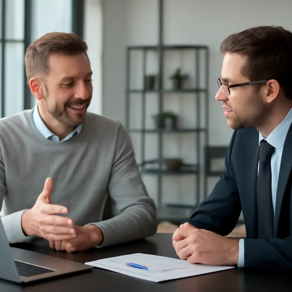 Business owner discussing Web Design in Minnesota growth goals with a consultant
