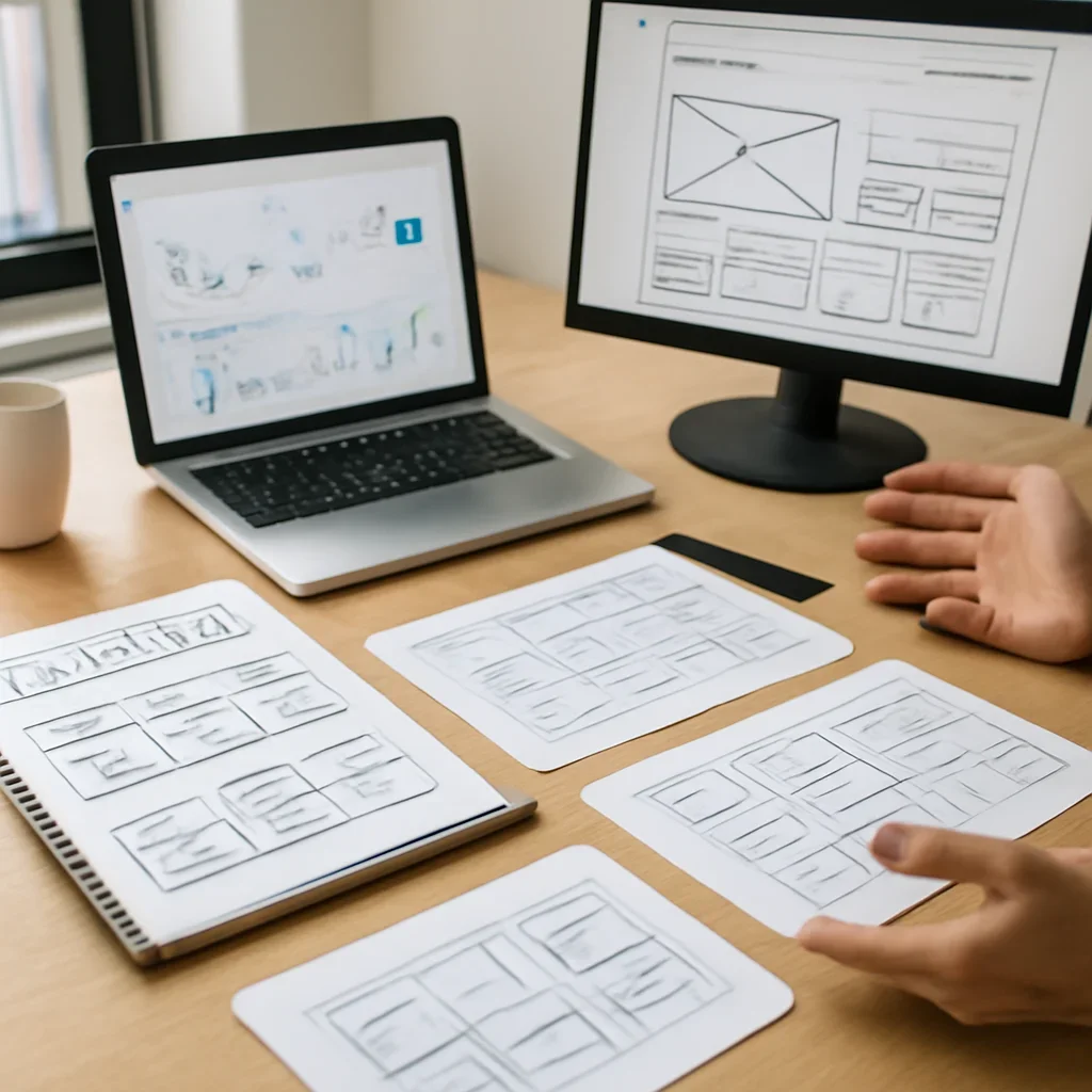 Web Design in Minnesota planning materials and performance review workspace