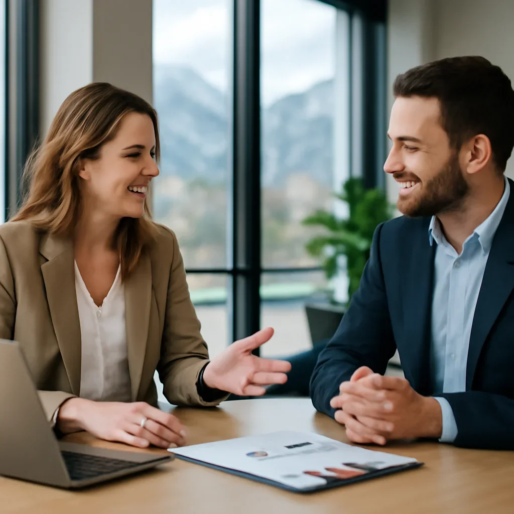 Business owner discussing Digital Marketing in Montana growth goals with a consultant