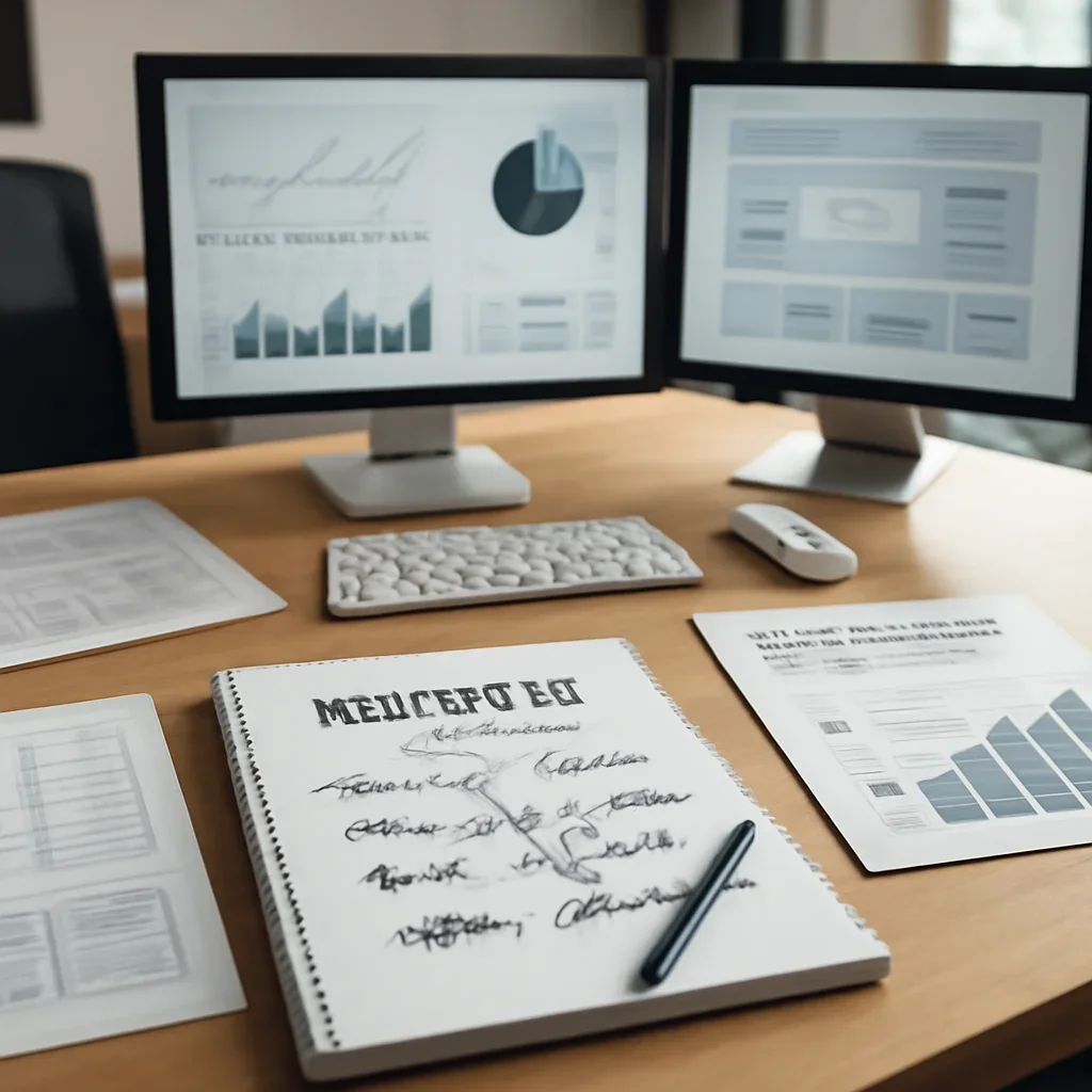 Branding in Nashville, TN planning materials and performance review workspace