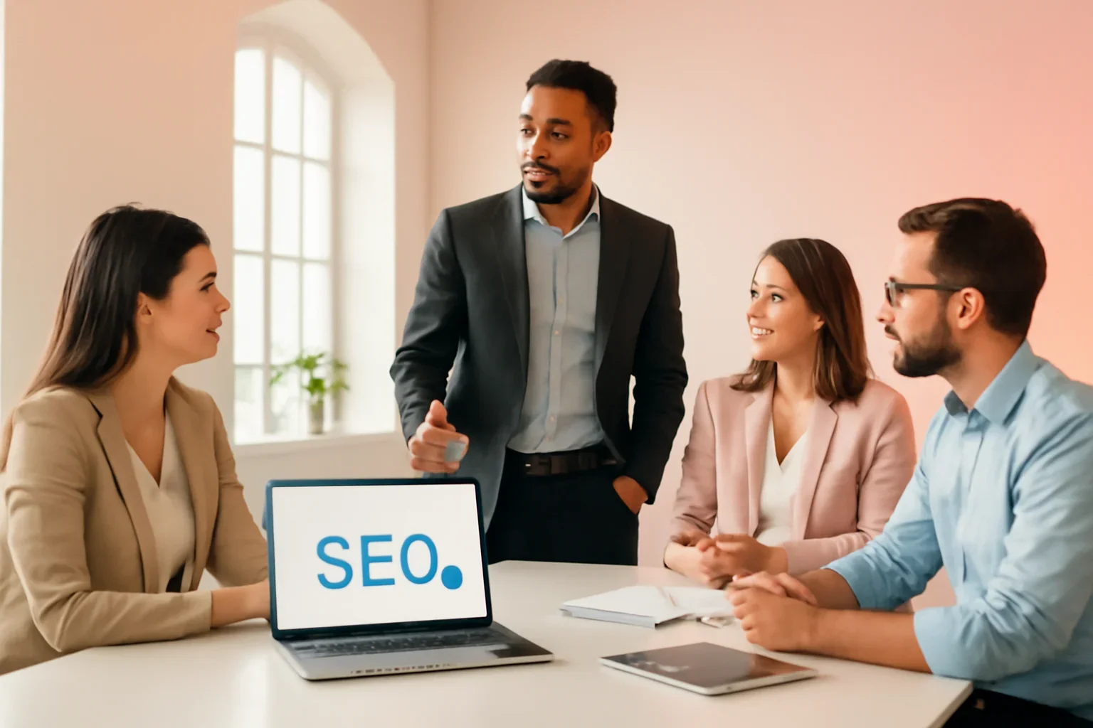 SEO in Nashville, TN strategy meeting with a modern digital marketing team