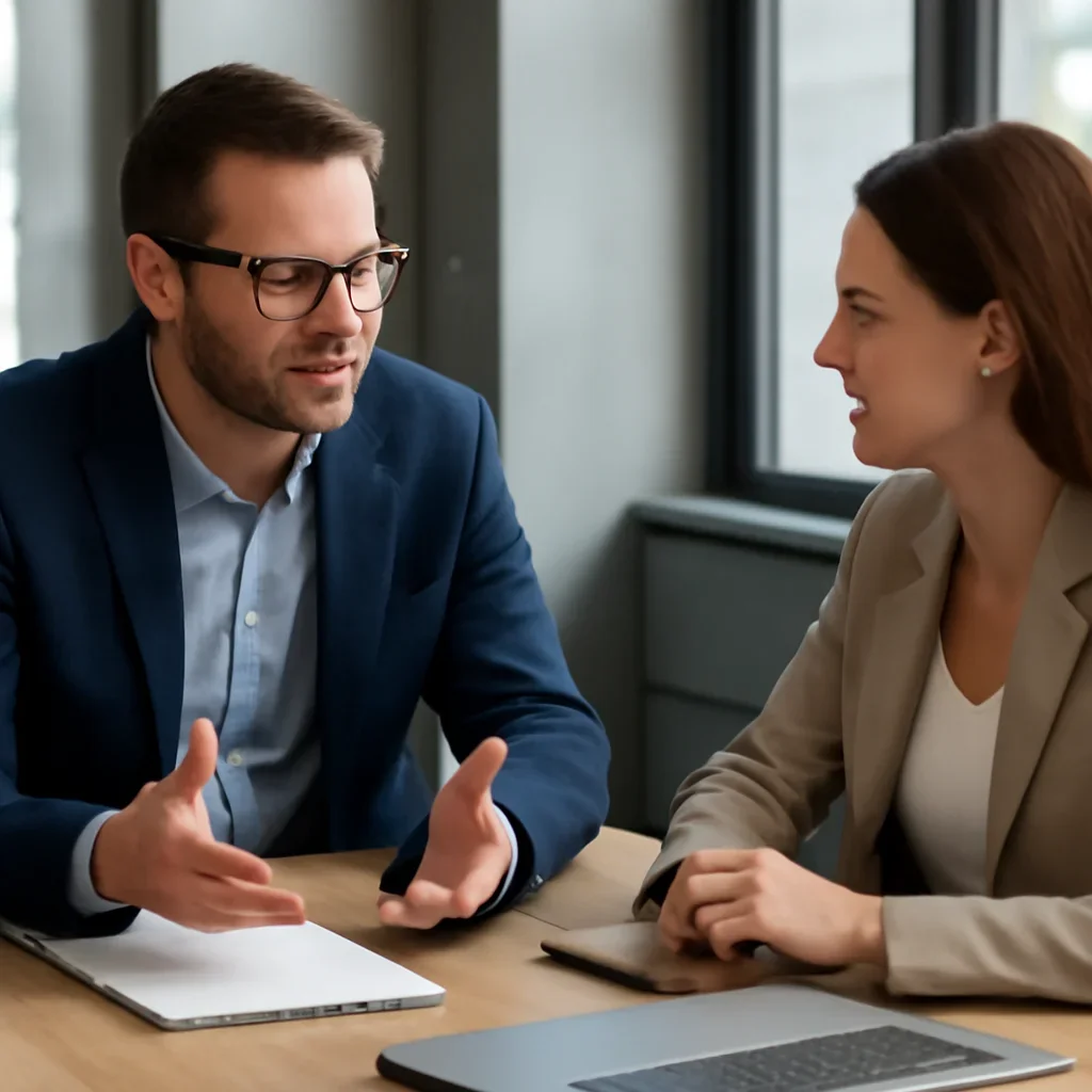 Business owner discussing Web Design in Nashville, TN growth goals with a consultant