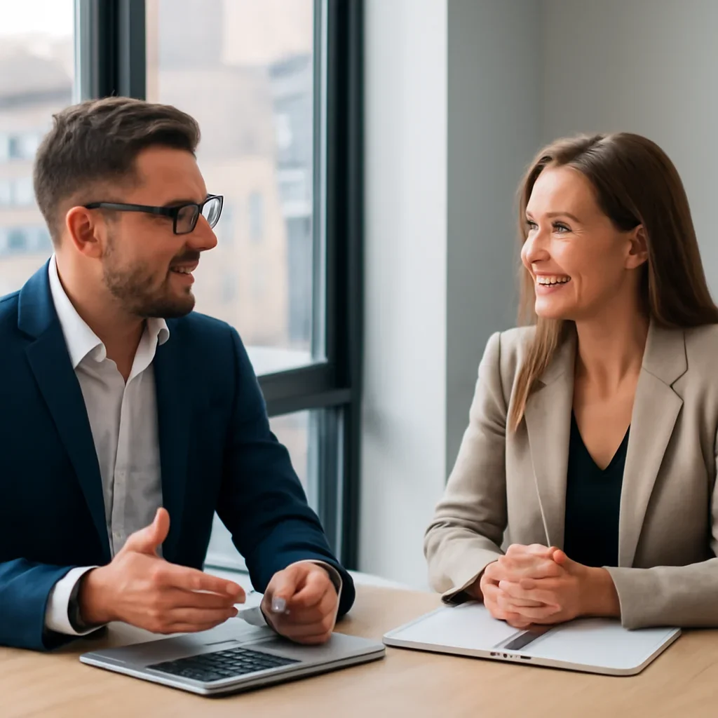 Business owner discussing Digital Marketing in Nebraska growth goals with a consultant