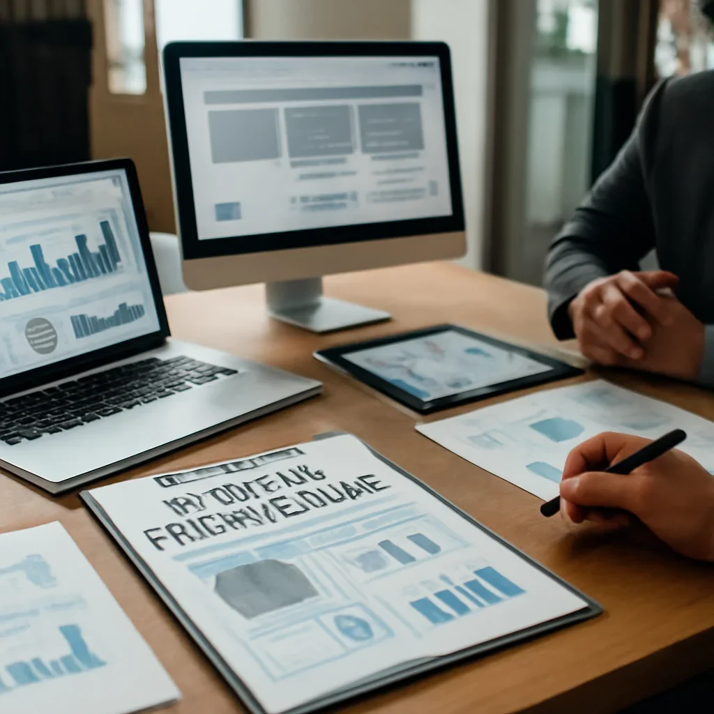 Digital Marketing in New Mexico planning materials and performance review workspace