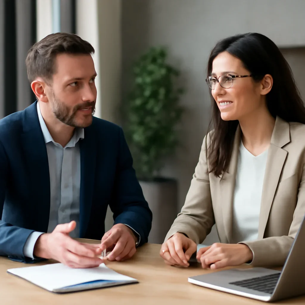 Business owner discussing Web Design in New Mexico growth goals with a consultant