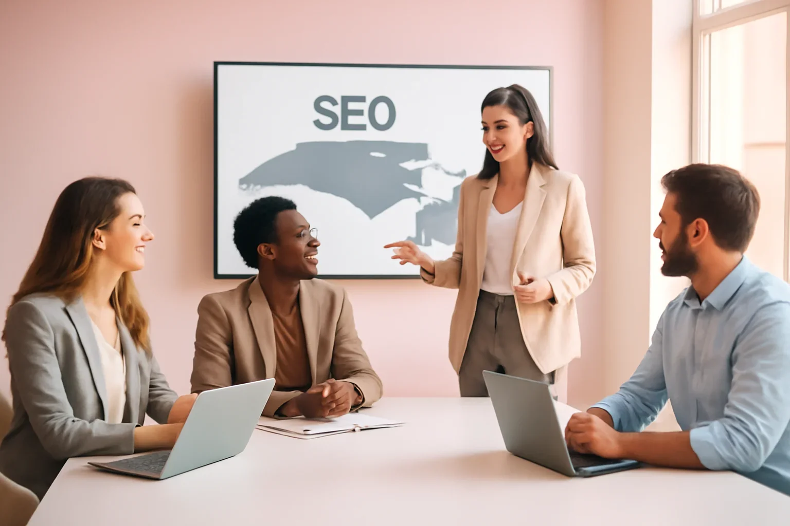 SEO in North Carolina strategy meeting with a modern digital marketing team