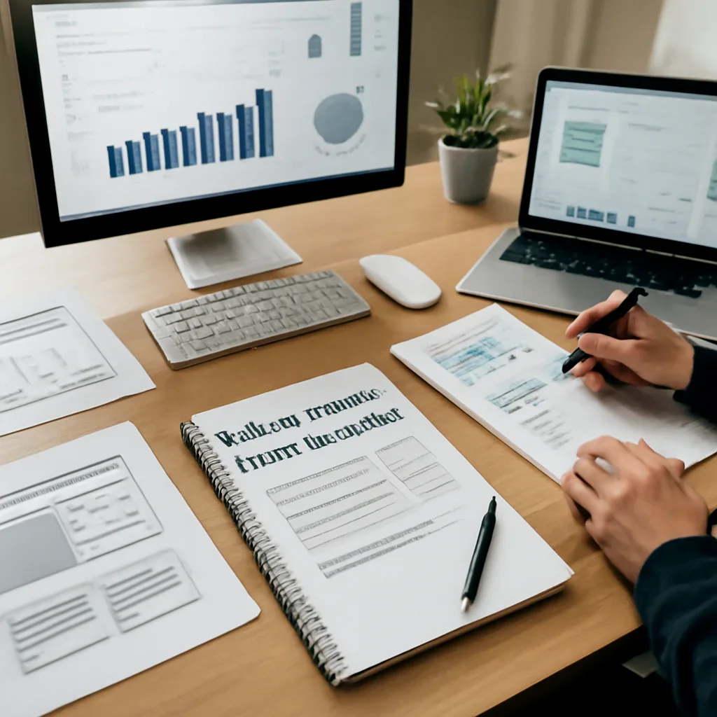 Web Design in North Carolina planning materials and performance review workspace