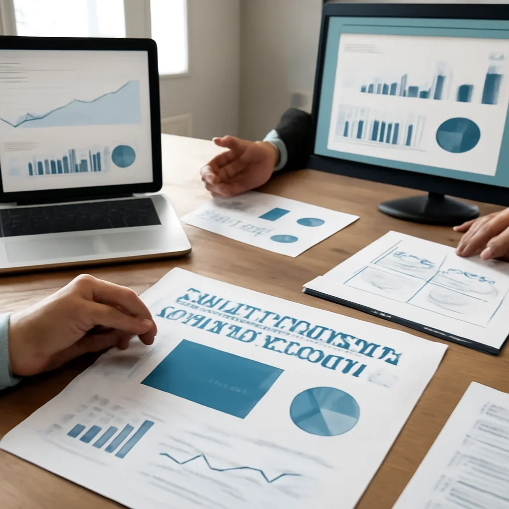 Digital Marketing in North Dakota planning materials and performance review workspace