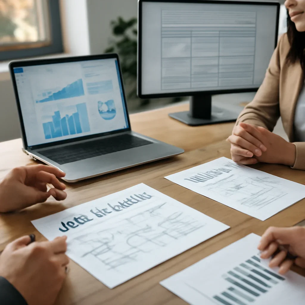 SEO in North Dakota planning materials and performance review workspace