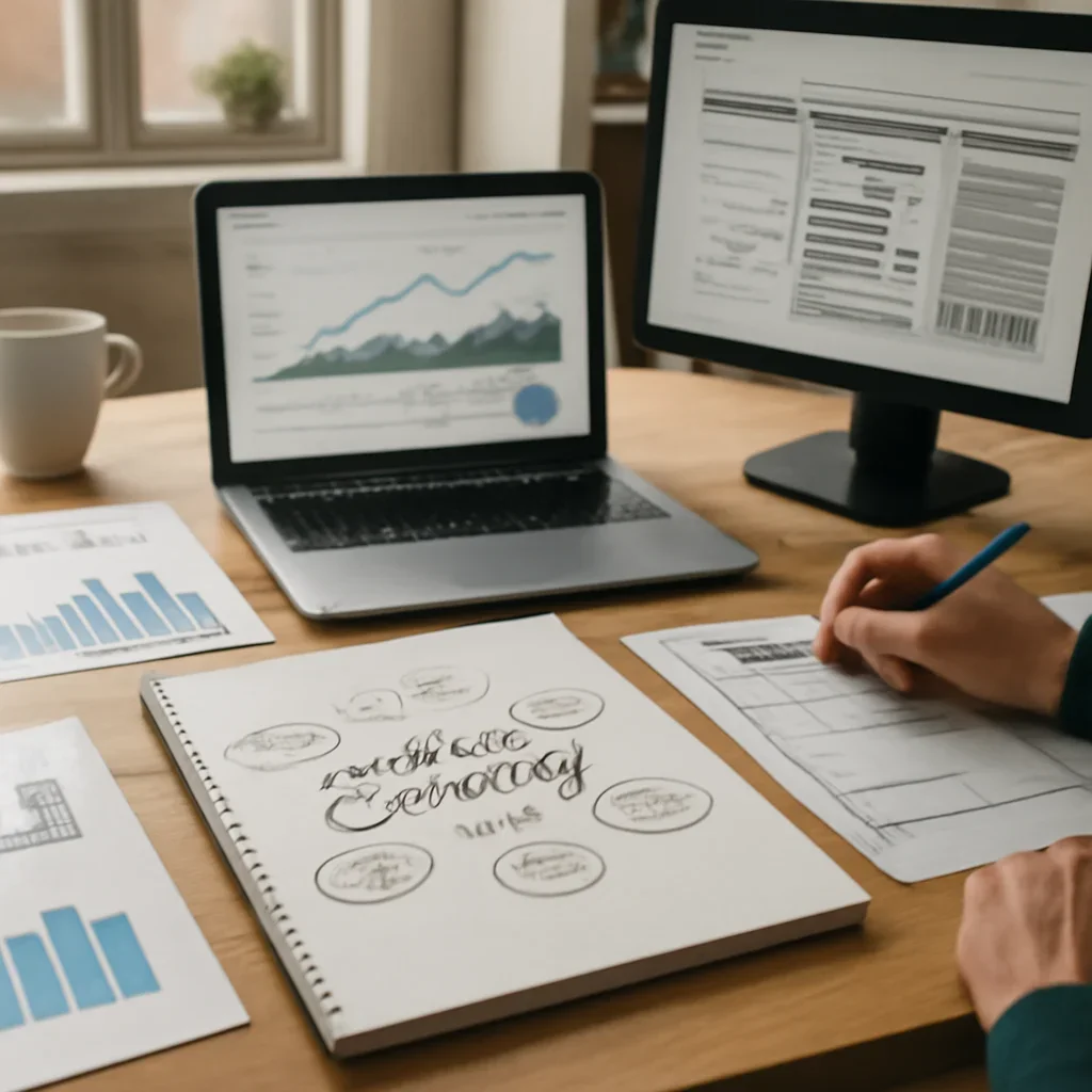 Digital Marketing in Ohio planning materials and performance review workspace