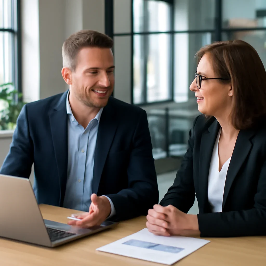 Business owner discussing Web Design in Ohio growth goals with a consultant