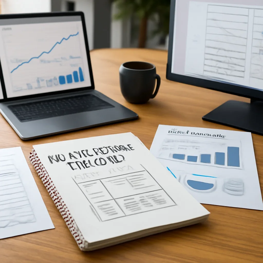 Web Design in Ohio planning materials and performance review workspace