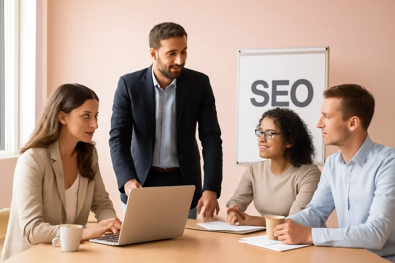 SEO in Oklahoma strategy meeting with a modern digital marketing team